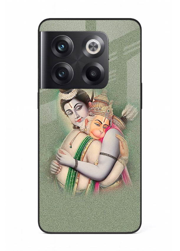 Ram Hanuman embrace artwork OnePlus 10T mobile glass back cover