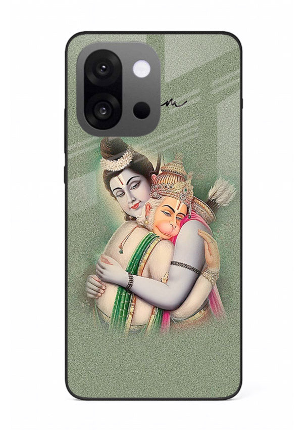 Ram Hanuman embrace artwork OnePlus 13s mobile glass back cover