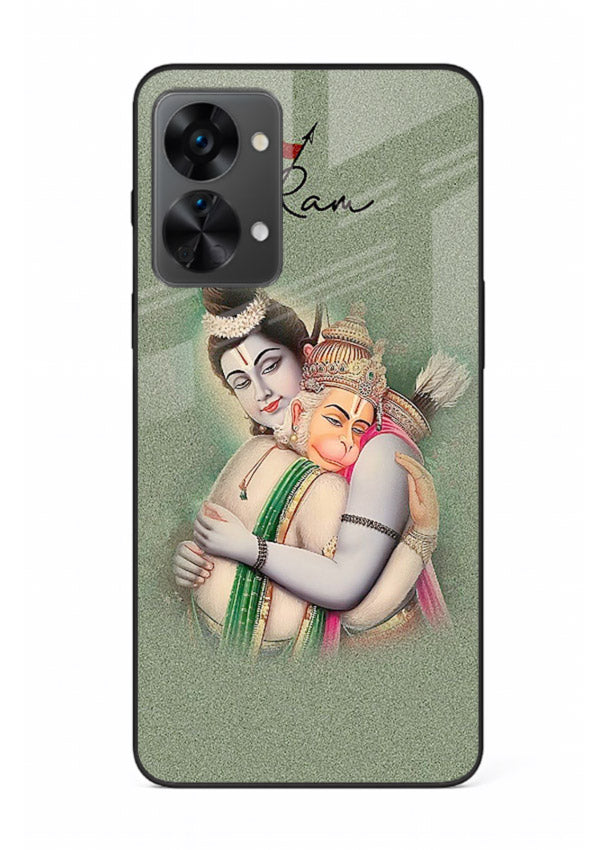 Ram Hanuman embrace artwork OnePlus Nord 2T mobile glass back cover