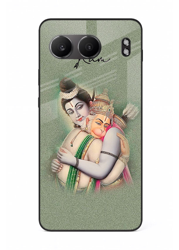 Ram Hanuman embrace artwork OnePlus Nord 4 mobile glass back cover