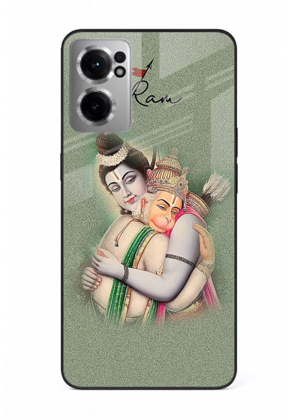 Ram Hanuman embrace artwork OnePlus Nord CE2 5G mobile glass back cover