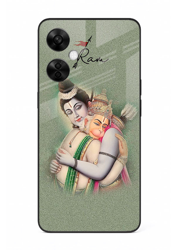 Ram Hanuman embrace artwork OnePlus Nord CE3 Lite mobile glass back cover