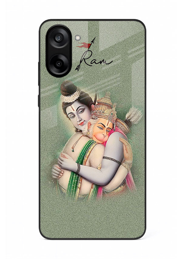 Ram Hanuman embrace artwork OnePlus Nord CE5 mobile glass back cover