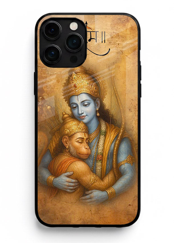 Ram holding baby Hanuman artwork iphone 12 pro max glass back cover