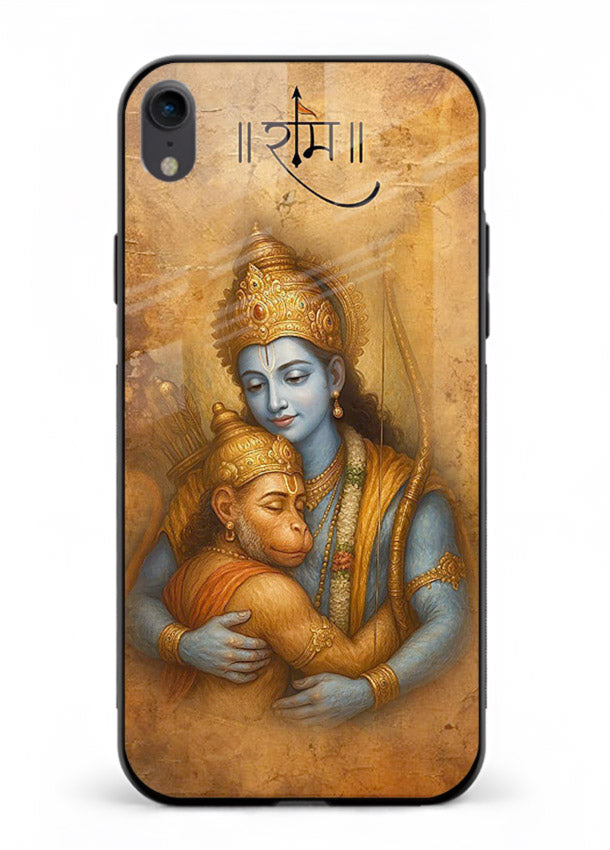 Ram holding baby Hanuman artwork iphone xr glass back cover