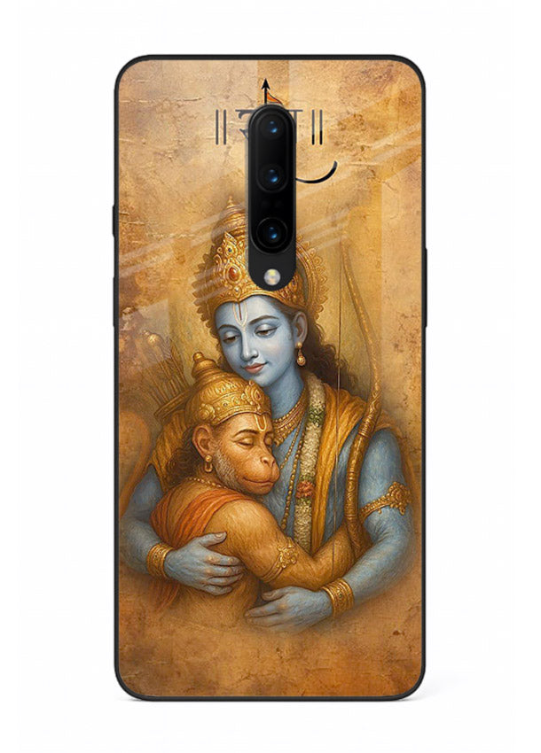 Ram holding baby Hanuman artwork OnePlus 8 glass back cover