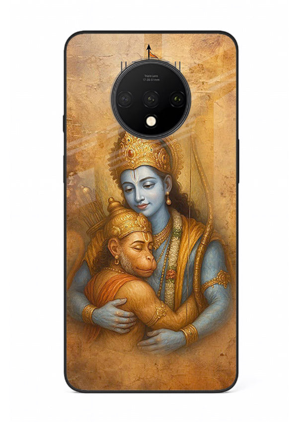 Ram holding baby Hanuman artwork OnePlus 7T glass back cover