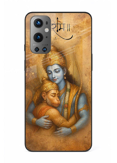 Ram holding baby Hanuman artwork OnePlus 9 glass back cover