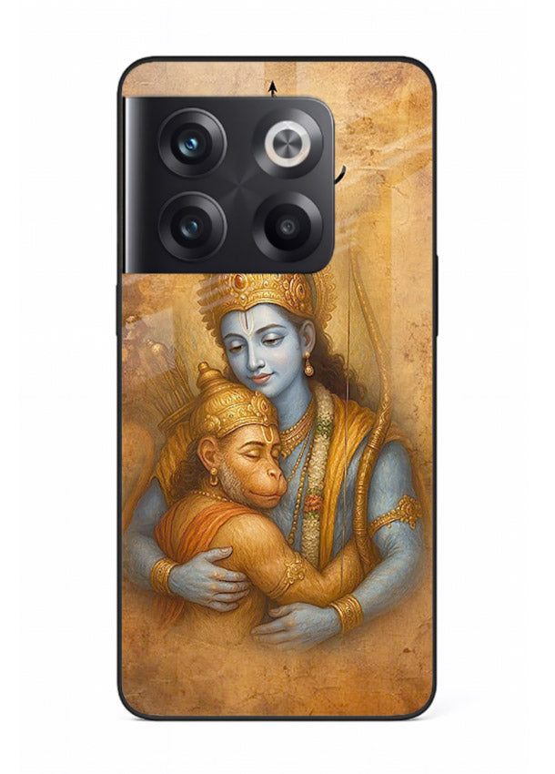 Ram holding baby Hanuman artwork OnePlus 10T glass back cover
