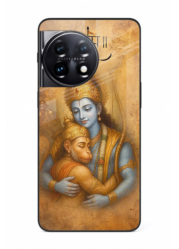 Ram holding baby Hanuman artwork OnePlus 11 glass back cover