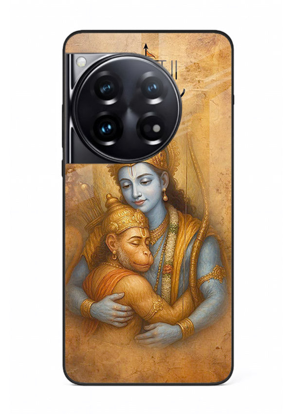 Ram holding baby Hanuman artwork OnePlus 12 glass back cover