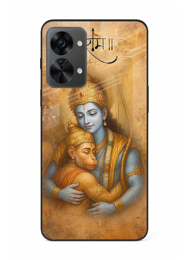 Ram holding baby Hanuman artwork OnePlus Nord 2T glass back cover