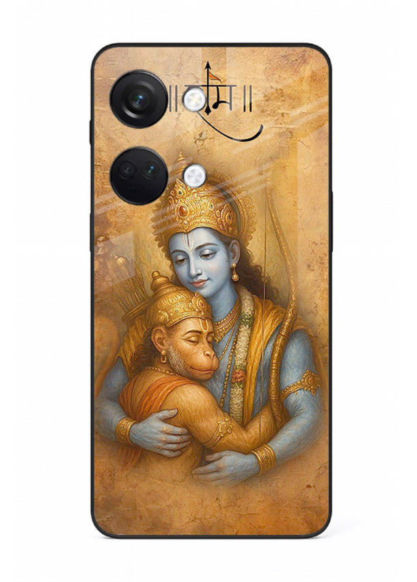 Ram holding baby Hanuman artwork OnePlus Nord 3 glass back cover