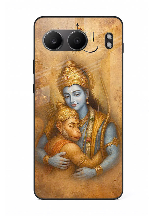 Ram holding baby Hanuman artwork OnePlus Nord 4 glass back cover