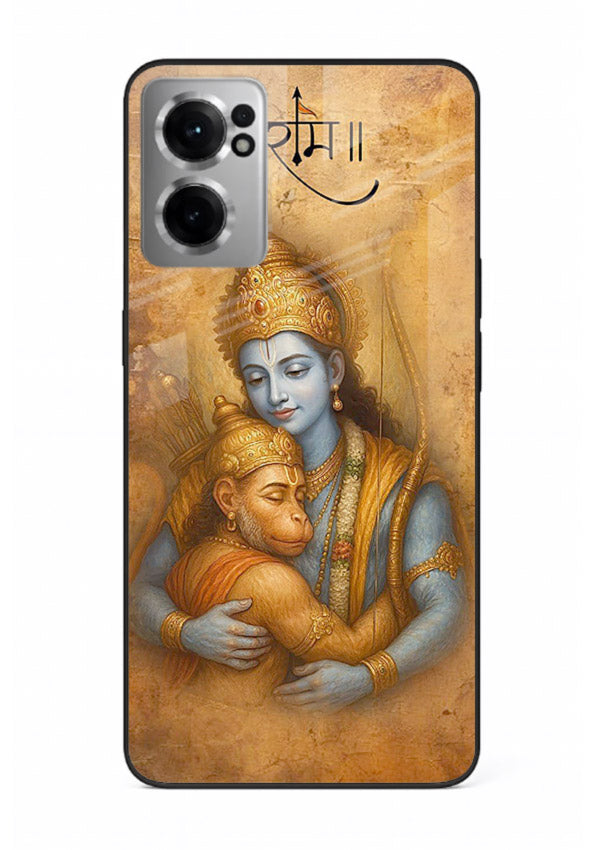 Ram holding baby Hanuman artwork OnePlus Nord CE2 5G glass back cover