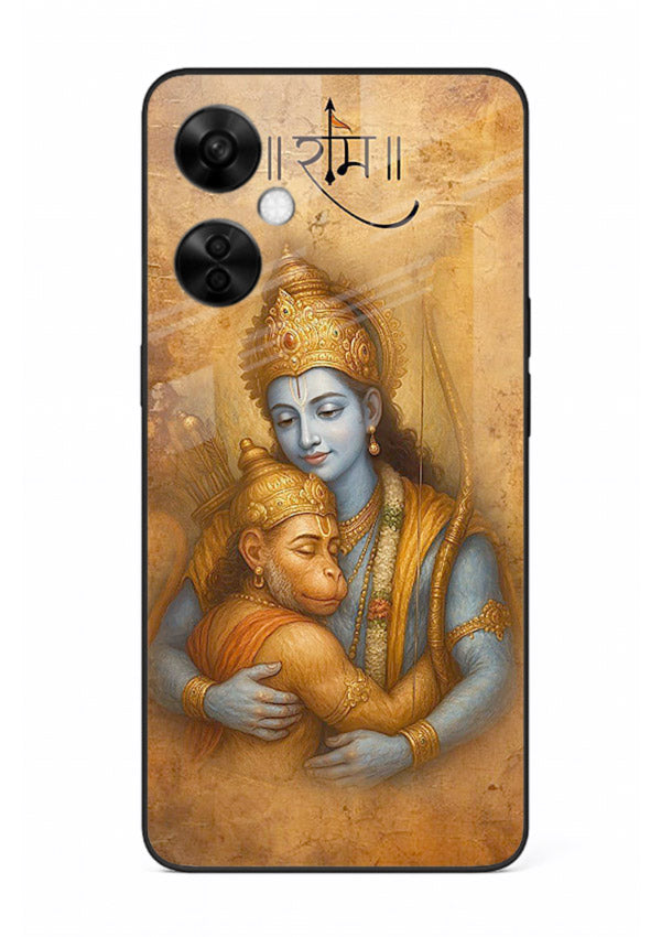 Ram holding baby Hanuman artwork OnePlus Nord CE3 Lite glass back cover