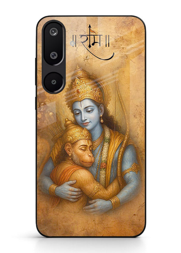 Ram holding baby Hanuman artwork Samsung M16 5G glass back cover