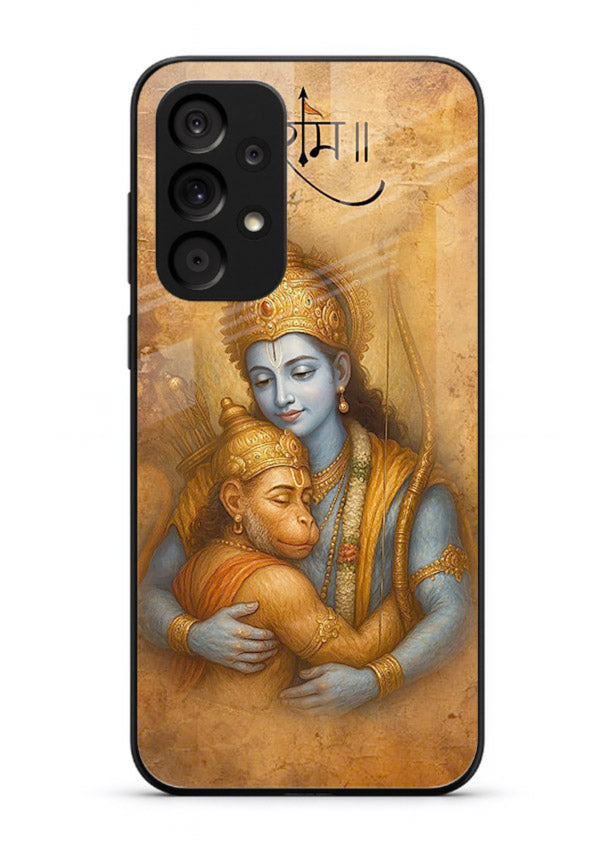 Ram holding baby Hanuman artwork Samsung M32 5G glass back cover