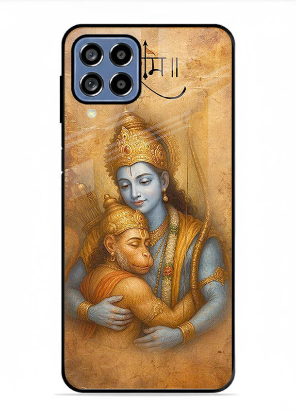 Ram holding baby Hanuman artwork Samsung F62 glass back cover