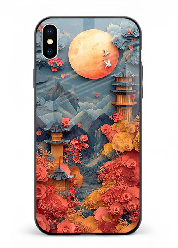 Red Blossom Moon moonlit blossom landscape artwork iphone xs max glass back cover