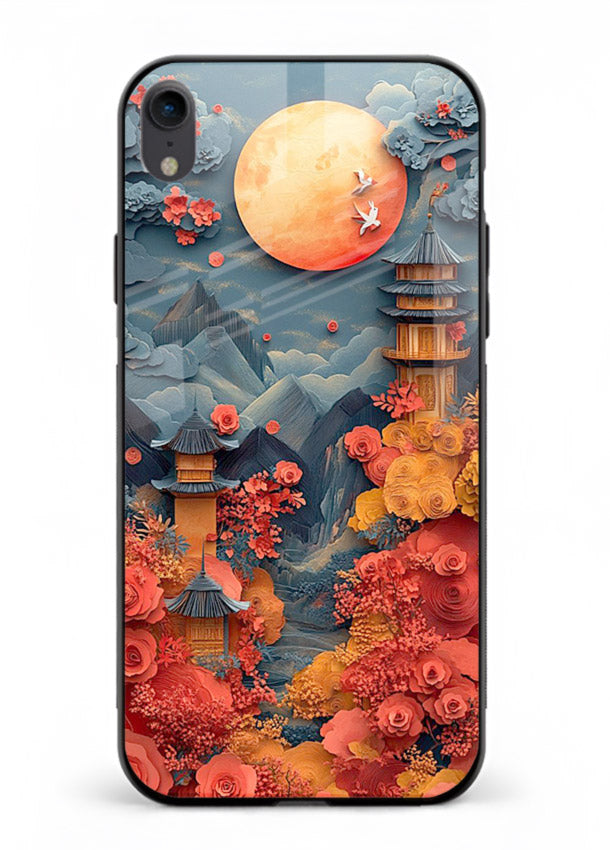 Red Blossom Moon moonlit blossom landscape artwork iphone xr glass back cover