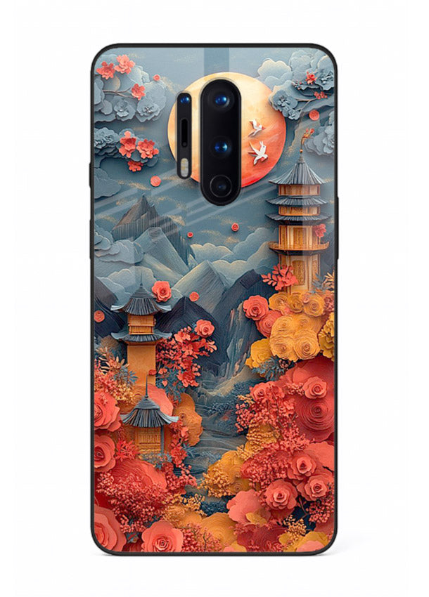 Red Blossom Moon moonlit blossom landscape artwork OnePlus 8 Pro glass back cover