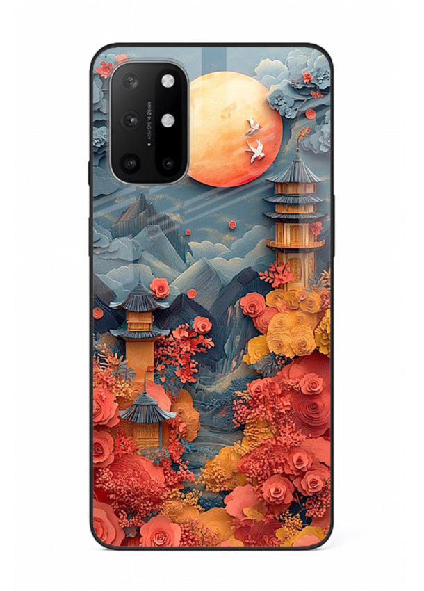 Red Blossom Moon moonlit blossom landscape artwork OnePlus 8T glass back cover