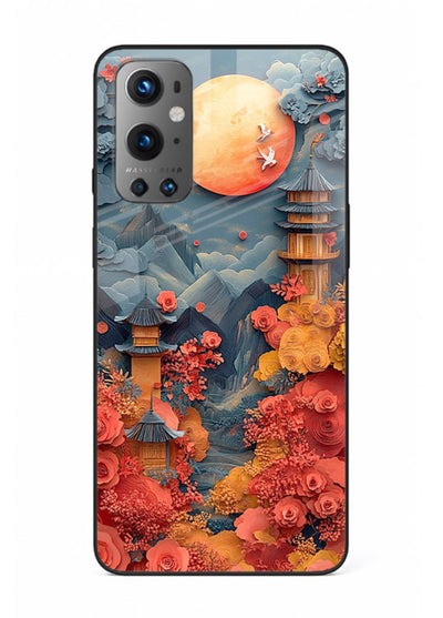 Red Blossom Moon moonlit blossom landscape artwork OnePlus 9 glass back cover