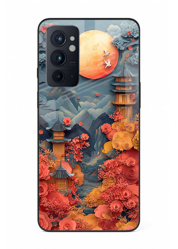 Red Blossom Moon moonlit blossom landscape artwork OnePlus 9RT glass back cover