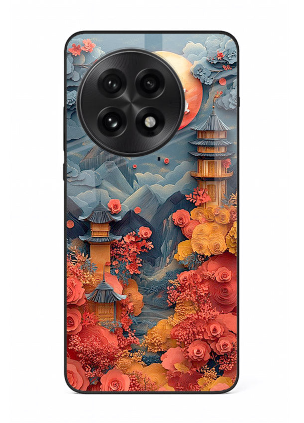 Red Blossom Moon moonlit blossom landscape artwork OnePlus 13 glass back cover