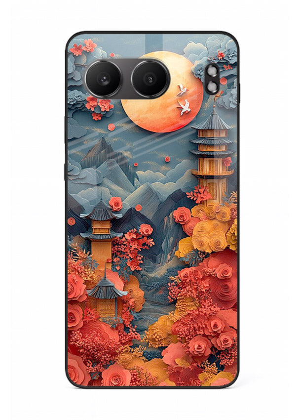 Red Blossom Moon moonlit blossom landscape artwork OnePlus Nord 4 glass back cover