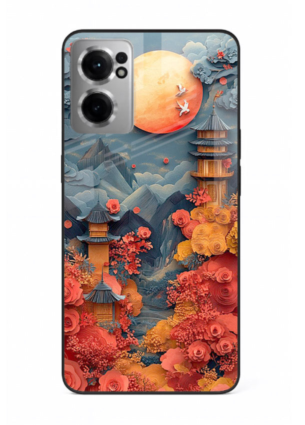 Red Blossom Moon moonlit blossom landscape artwork OnePlus Nord CE2 5G glass back cover