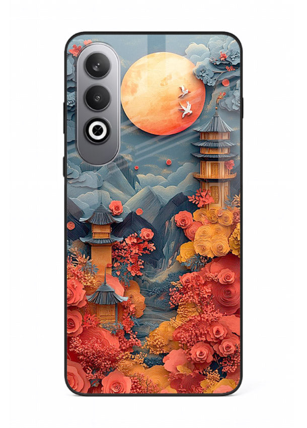 Red Blossom Moon moonlit blossom landscape artwork OnePlus Nord CE4 glass back cover