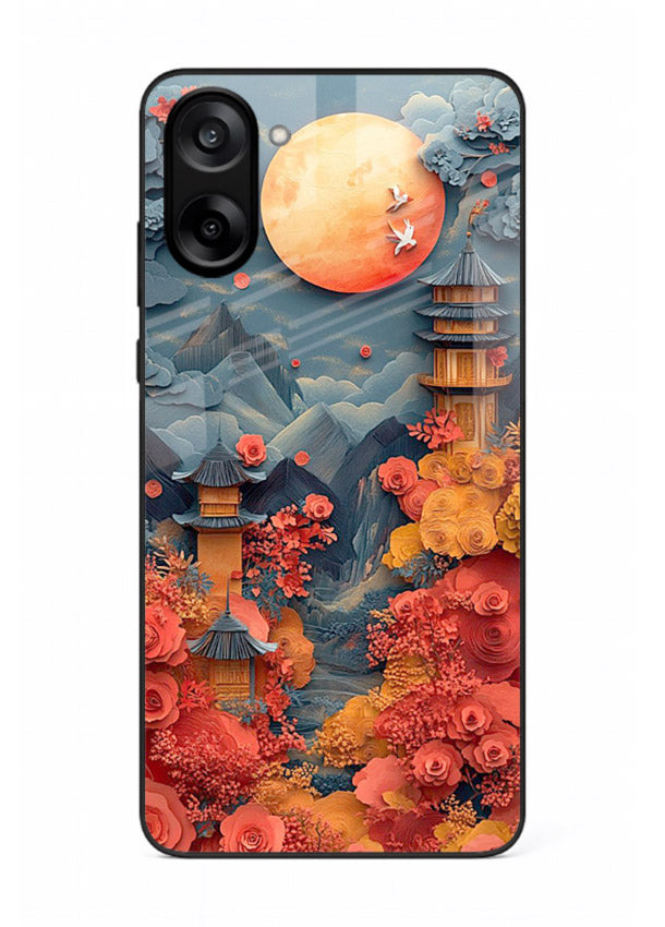 Red Blossom Moon moonlit blossom landscape artwork OnePlus Nord CE5 glass back cover
