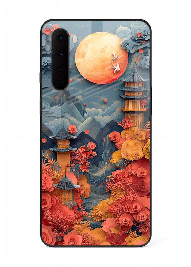Red Blossom Moon moonlit blossom landscape artwork OnePlus Nord glass back cover