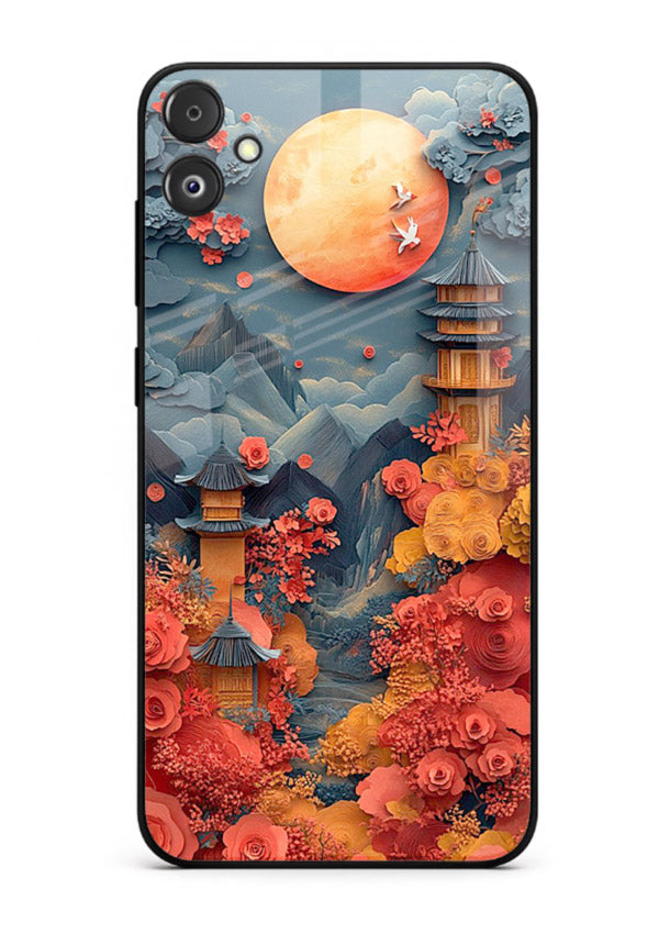 Red Blossom Moon moonlit blossom landscape artwork Samsung F14 5G glass back cover