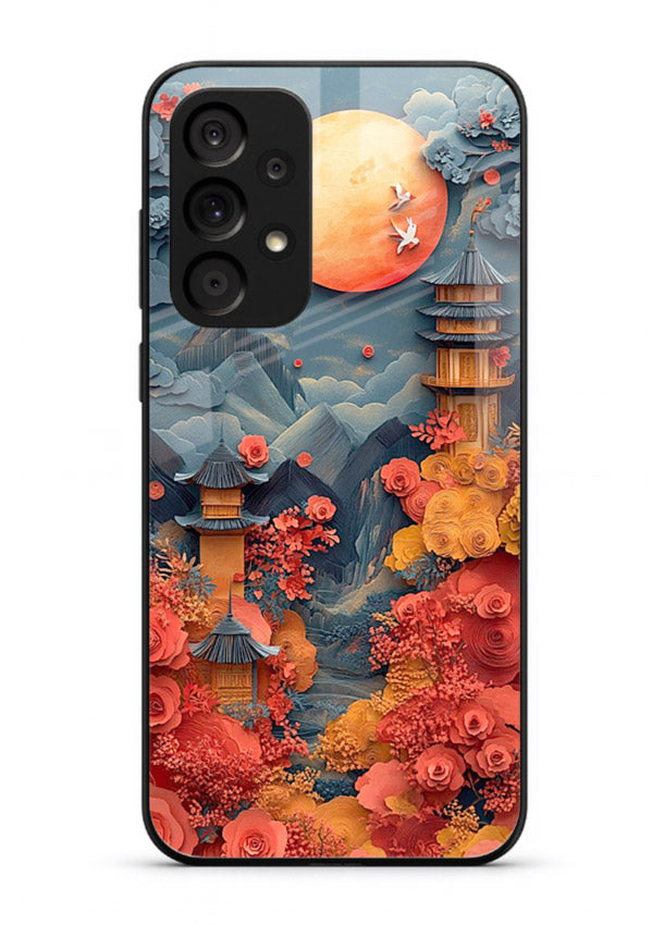 Red Blossom Moon moonlit blossom landscape artwork Samsung A33 5G glass back cover