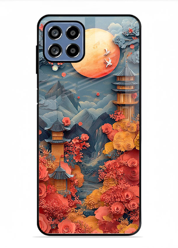 Red Blossom Moon moonlit blossom landscape artwork Samsung F22 4G glass back cover
