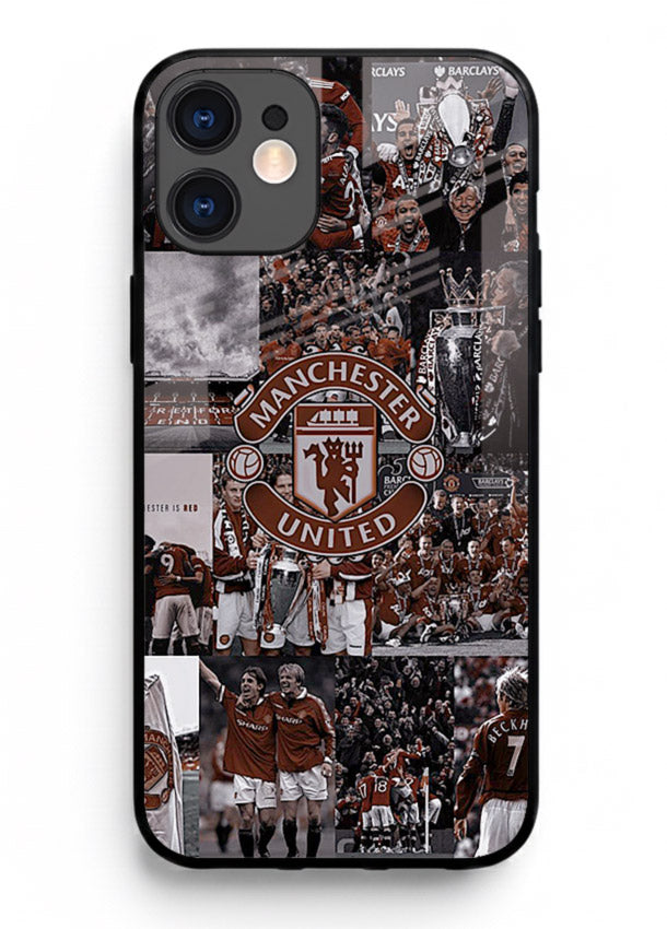 Football collage artwork printed on glossy tempered glass iPhone 12 Mini back cover