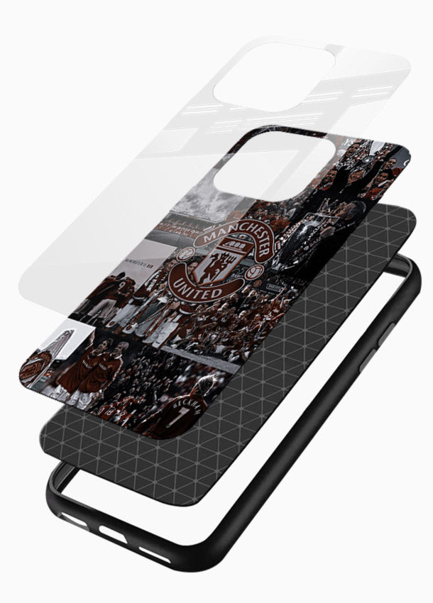 Football collage artwork printed on glossy tempered glass phone back cover - 3