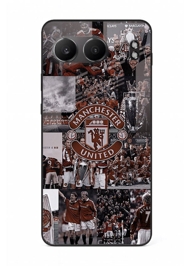 Football collage artwork printed on glossy tempered glass OnePlus Nord 4 back cover