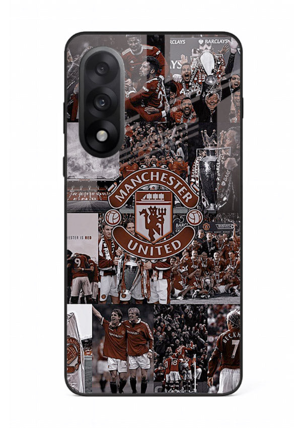 Football collage artwork printed on glossy tempered glass OnePlus Nord 5 back cover