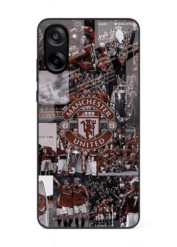 Football collage artwork printed on glossy tempered glass OnePlus Nord CE5 back cover