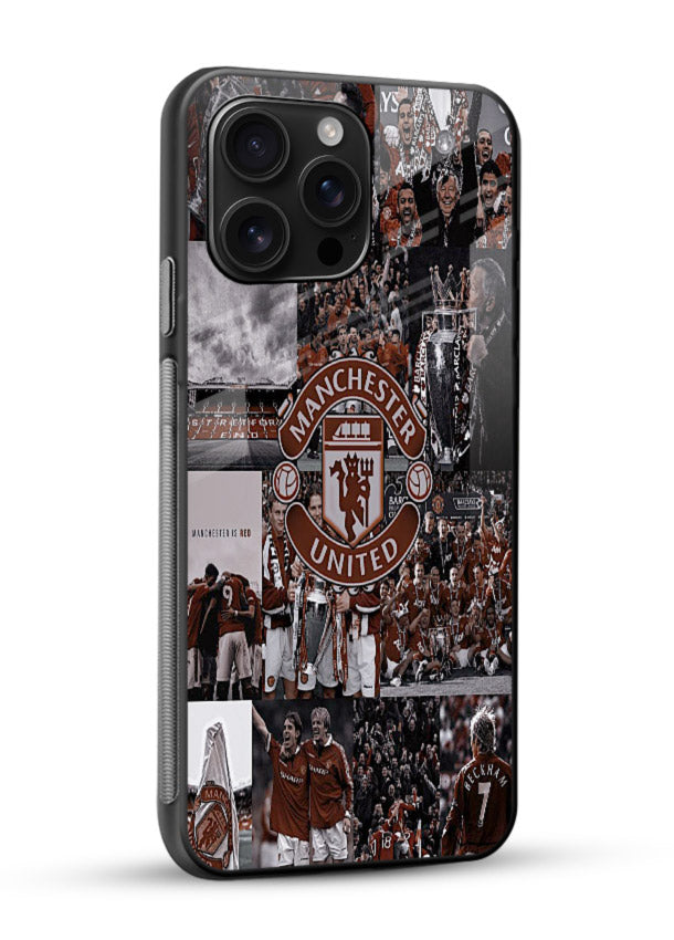 Football collage artwork printed on glossy tempered glass phone back cover - 2