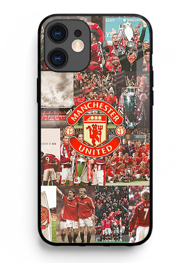 Football team montage printed on premium tempered glass iPhone 12 Mini back cover