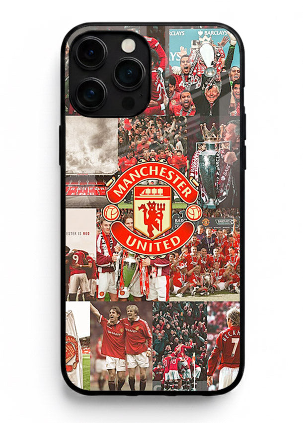 Football team montage printed on premium tempered glass iPhone 16 Pro Max back cover