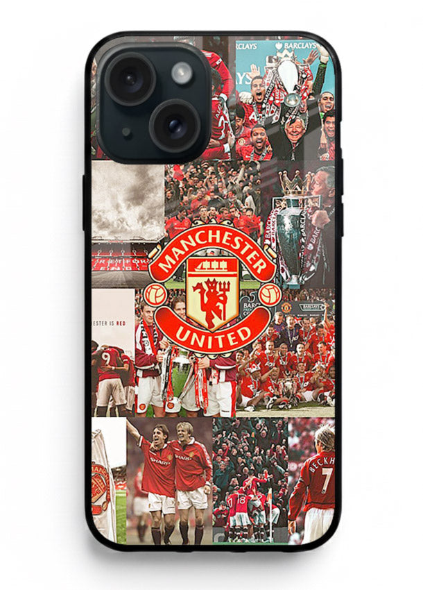 Football team montage printed on premium tempered glass iPhone 13 Mini back cover