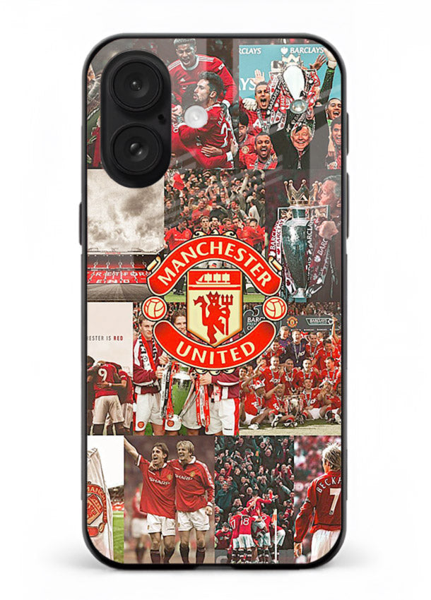 Football team montage printed on premium tempered glass iPhone 17 back cover
