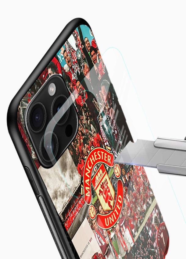 Football team montage printed on premium tempered glass phone back cover - 4