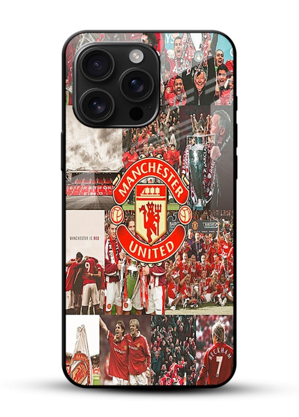 Football team montage printed on premium tempered glass phone back cover - 1